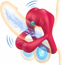 Laden Sie das Bild in den Galerie-Viewer, Penisring Penis Vibrator Sex Spielzeug für die Paare, Penies Ring für Sex Penisringe mit Klitoris Stimulator, Sexspielzeug für Paare Extrem Sex Dual Penis Ring, Erotisches Sex Toys Cockring für Männer