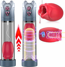 Laden Sie das Bild in den Galerie-Viewer, Penispumpen Sex Spielzeug für Die Männer Masturbator - Masturbieren für Männer Elektrische Penies Pump mit Rose Vibrator, Penies.verlängerung Pension Pump Penisvergrößerung Penis Extender Vakuumpumpe
