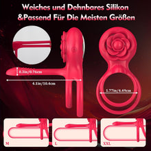 Laden Sie das Bild in den Galerie-Viewer, Vibrierender Penisring Sex Spielzeug für die Männer- 3 In 1 Cockring Sex Spielzeug für die Paare 10 Vibrationsmodi Penis Vibrator