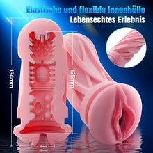 Laden Sie das Bild in den Galerie-Viewer, KI-Interaktion 360° Schnellheiz Masturbator Sex Spielzeug für die Männer, Masturbieren für Männer 5 Intensiver Teleskopfunktion Sexspielzeug, Realistische Masturbatoren Liner Abnehmbare Sex Toys