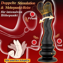 Laden Sie das Bild in den Galerie-Viewer, Wriggelnder Vibrator, realistischer Dildo, vibrierender Analplug, mit 9 Modi für Wellen und Vibration, G-Punkt und Prostata-Stimulator, mit Fernbedienung und Saugnapf, Unisex-Sexspielzeug