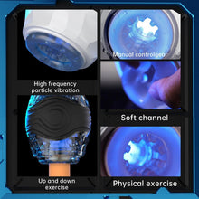 Laden Sie das Bild in den Galerie-Viewer, Herren Dual Channel Elektrischer Masturbator mit 10 Vibrationsmodi Penisvibrator, Penistrainer Sexspielzeug Elektrischer Masturbationsbecher Männer Solo Sexspielzeug