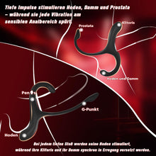 Laden Sie das Bild in den Galerie-Viewer, Analplug Prostata Hoden Stimulation Männer mit Penisring Klitorisstimulator, Anal Butt Plug Dildo Sex Spielzeug für die Männer Paare Frauen, Penis Ring Vibrator App, Cockring Sexspielzeug Vibration