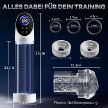 Laden Sie das Bild in den Galerie-Viewer, Penispumpe für Penisvergrößerung mit 6 Saugstufen, LCD-Display elektrische Penis Pumpe Vakuumpumpe Sex Spielzeug für Männer zum masturbieren für Männer mit Taschenmuschi Masturbator Penisring