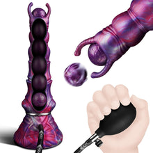 Laden Sie das Bild in den Galerie-Viewer, 27cm Monster Ovipositor XXL Dildo mit 4 Silikoneiern Alien Dragon Dildo | Fantasy Knot Dildo groß Anal Plug, Analdildos BDSM Analspielzeug Dildoschwanz für Männer Frauen Paare Gay