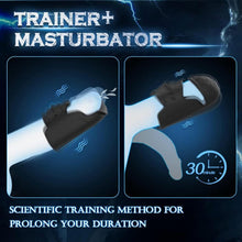 Laden Sie das Bild in den Galerie-Viewer, Silicone Electric Trainer Vibrator Adjustable Size with 10 Vibration Modes Male Glans Training Stimulator Masturbation Cup Adult Sex Toy for Men Couples