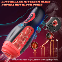 Laden Sie das Bild in den Galerie-Viewer, Elektrische Masturbator mit Telefonhalter, Mundförmig Masturbieren für Männer Blowjob mit 9 Saugmodi 9 Vibration, 3D Realistisch Vagina Heizung Sex Spielzeug für die Männer LCD Display, APP-Steuerung