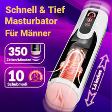 Laden Sie das Bild in den Galerie-Viewer, Elektrischer Masturbator für Männer, Realistische Masturbieren 10 Stoß &amp; Variabler Schwenk Beheizter Taschenmuschi Sex Toys, Blowjob Maschine Penis Stimulation Sex Spielzeug für die Männer Solo