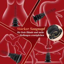 Laden Sie das Bild in den Galerie-Viewer, Wriggelnder Vibrator, realistischer Dildo, vibrierender Analplug, mit 9 Modi für Wellen und Vibration, G-Punkt und Prostata-Stimulator, mit Fernbedienung und Saugnapf, Unisex-Sexspielzeug