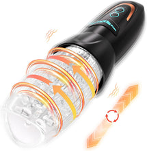 Laden Sie das Bild in den Galerie-Viewer, SENSIVO Masturbator Sex Spielzeug für die Männer mit 10 Vibrations &amp; 8 Stoß und Rotationsmustern, 3 in 1 Sexspielzeug Masturbieren für Männer Elektrisch, Taschenmuschi Vibratorensets für Männer