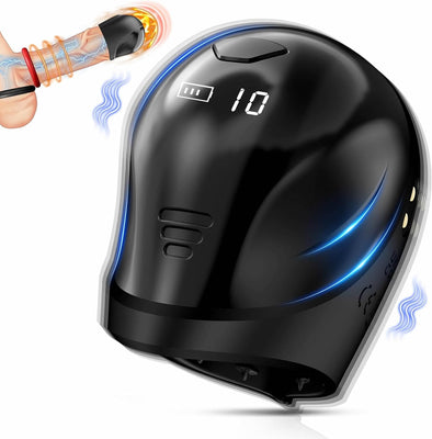 Penis Vibrator Trainer Masturbatoren Sexspielzeug-Elektrische Cup-Masturbatoren Mit LCD-Display & 10 Vibrationsmodi,360°Wrapping Glans Stimulator,sex spielzeug für die männer Vibratorensets für Männer