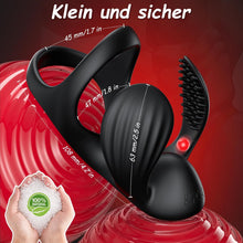 Laden Sie das Bild in den Galerie-Viewer, Penisring Vibrator mit 360° Verstellbarem Perlen-Klitorisstimulator, Sex Spielzeug für die Paare Männer Frauen, Cockring Penis Ring Sex Toys, Erotisches Sexspielzeug für Paare Mann Extrem Sex