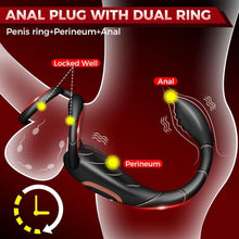 Laden Sie das Bild in den Galerie-Viewer, Vibrierender Penisring, Prostatamassagegerät, Analsexspielzeug, Analvibrator mit 9 Modi, Fernbedienung, vibrierender Analplug
