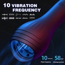 Laden Sie das Bild in den Galerie-Viewer, Buntune Elektrischer Cup Masturbator Sexspielzeug für Männer Silikon Penis Trainer Vibrator mit 10 Vibrationsmodi und Zunge Lecken Saugmodi Eichel Stimulator für Herren Taschenmuschi Massagegerät