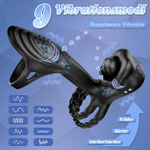 Laden Sie das Bild in den Galerie-Viewer, 4-in-1 Penis vibrationsring mit 9 Vibrationsmodi 360° Kopfschütteln und Leckzunge 3 Ring Bondage Cockringe für männer Silikon Erotische sexspielzeug Penisring Extrem Sex Spielzeug für die Paare