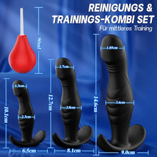 Laden Sie das Bild in den Galerie-Viewer, Analplug# für Frauen Männer 4 Stück Anal Plug Set mit Analdusche &amp; Größen-Upgrade (M-XL) für Anfänger bis Profi Buttplug Analplugs Butt Plug für den Mann Sexspielzeug Silikon Anal Dildo