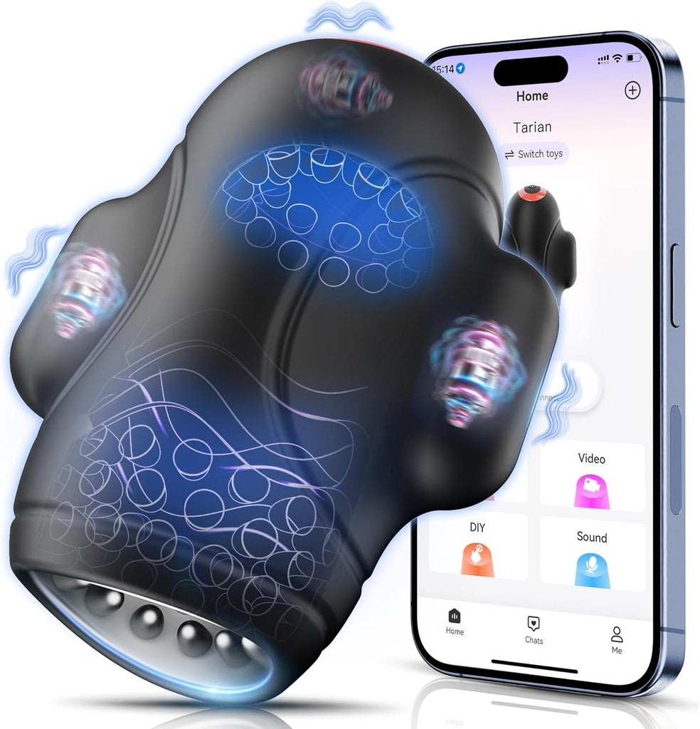Tauara Masturbating for Men, Egg Masturbators, 4-in-1 Sex Toy for Men, Vibrator Trainer with 10 Vibrations, App Masturbator Glans Stimulator Vibrator Sets for Men Sex Toy