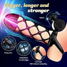Laden Sie das Bild in den Galerie-Viewer, Penishülle Penisring Vibrator mit 10 Vibrationsmodi für Penis Klitoris G-Punkt, Silikon Penis Sleeve Cockring, Penismanschetten für Penisverlängerung Sex Spielzeug für die Männer Paare