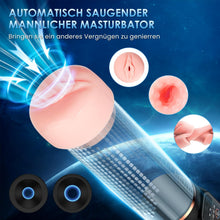 Laden Sie das Bild in den Galerie-Viewer, Penispumpe für Penisvergrößerung Sex Spielzeug für die Männer, Elektrische Penis Vakuumpumpe mit Taschenmuschi 9 + 4 Saugstufen, IPX7 100% Wasserdicht Erektion Masturbator mit 2 Silikonhülsen