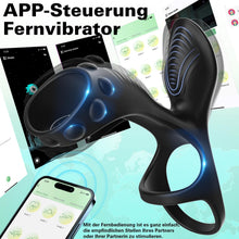 Laden Sie das Bild in den Galerie-Viewer, G-Punkt Penis Ring Vibrator Penishülle mit 9 Modi Vibration Klitoris Stimulator und APP Fernbedienung Masturbieren Männer Dual Penisringe Vibratorensets