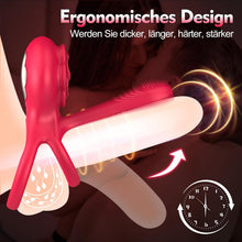 Laden Sie das Bild in den Galerie-Viewer, Vibrierender Penisring Sex Spielzeug für die Männer- 3 In 1 Cockring Sex Spielzeug für die Paare 10 Vibrationsmodi Penis Vibrator