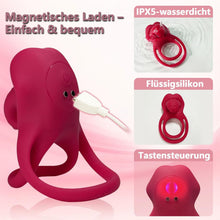 Laden Sie das Bild in den Galerie-Viewer, Penisring Vibrator mit Klitoris Stimulator Penisring Vibration Paarvibrator für Paare Penis-Vibrator Sexspielzeug für Paare zu Zweit Penis Ring Vibratoren Klitoris Sex Spielzeug mit 10 Vibrationsmodi