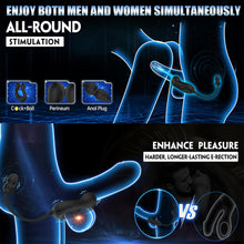 Laden Sie das Bild in den Galerie-Viewer, Männlicher Prostata Stimulator Massagegeräte Analvibratoren mit Penisring Analplug für Männer APP Steuerung Analplug 10 Vibrationen und 10 Swing modi Dehnbar Silikon Penisringe Sexspielzeug