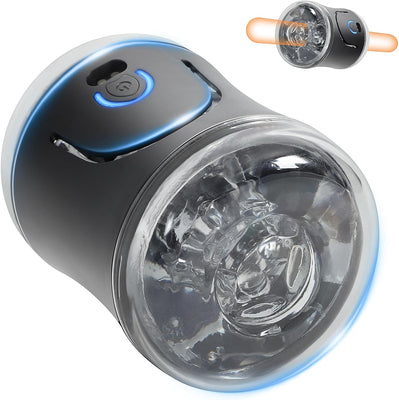Roluck Elektrische Cup-Masturbatoren, Masturbieren für Männer Sex Spielzeug mit 9 Vibrationsmodi, Handfrei Männer Sex Sexspielzeug ABS + TPE-Material Masturbator Penis Trainingsgerät Masturbation
