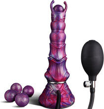 Laden Sie das Bild in den Galerie-Viewer, 27cm Monster Ovipositor XXL Dildo mit 4 Silikoneiern Alien Dragon Dildo | Fantasy Knot Dildo groß Anal Plug, Analdildos BDSM Analspielzeug Dildoschwanz für Männer Frauen Paare Gay