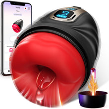 Laden Sie das Bild in den Galerie-Viewer, Elektrischer Masturbator Masturbieren für Männer 9 Vibration, Penistrainer App-steuerung mit Heizstab, Sex Spielzeug für die Männer Solo Masturbatoren Oral Vibrator Penis Sexspielzeug