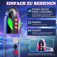 Laden Sie das Bild in den Galerie-Viewer, Penis Pumpe Sex Spielzeug für die Männer - Penispumpe für Penisvergrößerung mit 4 Saugenmodi &amp; 4 Druckmodi