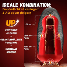 Laden Sie das Bild in den Galerie-Viewer, Masturbieren für Männer Vibratorensets Masturbator, 9x9 Klopfen-Lecken-Vibration Sex Spielzeug für die Männer Taschenmuschi Penis Vibrator Eichel Sexspielzeug Solo Masturbatoren