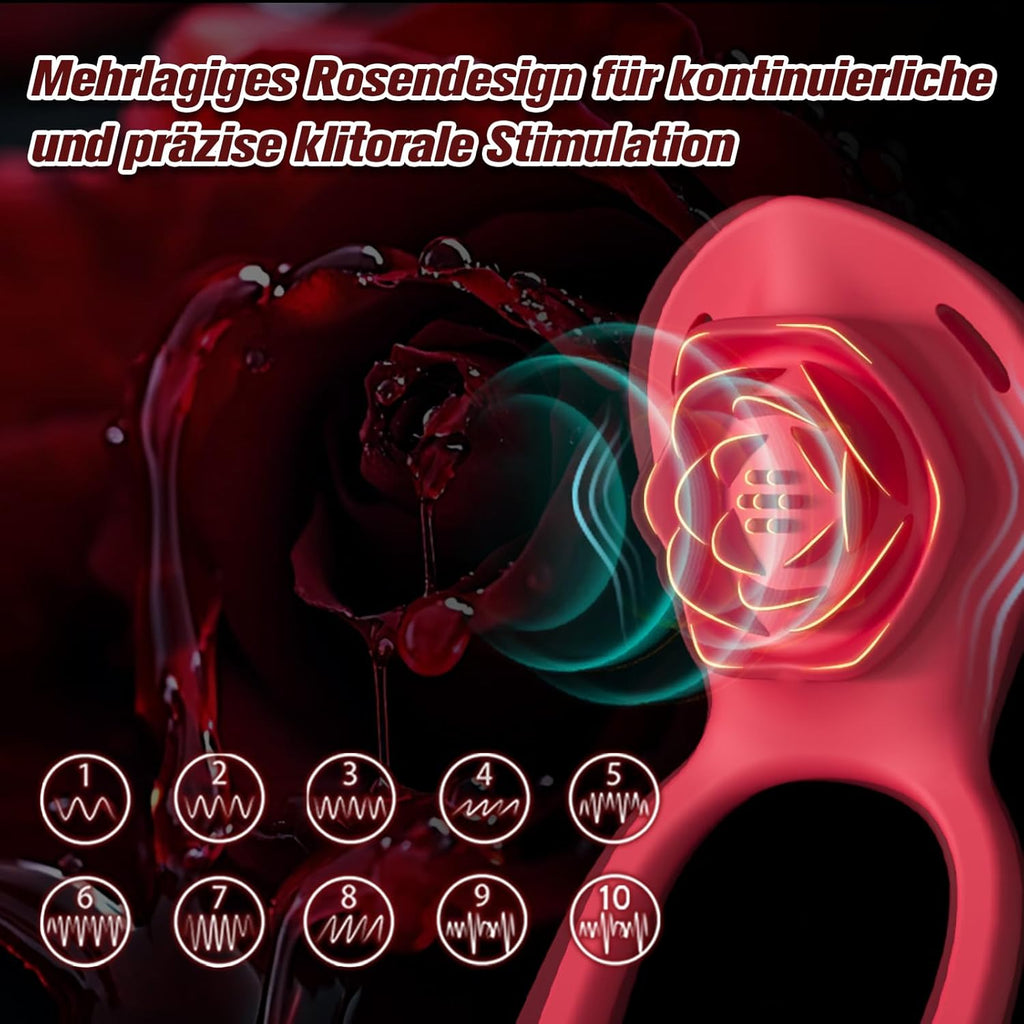 Sex Spielzeug für die Paare Frau Männer, BDSM Rose Vibration für Frauen, Vibratorensets für Frauen Klitoris mit Fernbedienung Leise, Penisring Vibrator App, Erotisches Sexspielzeug Sex Maschine Spiele