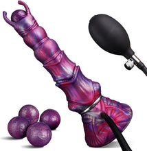 Laden Sie das Bild in den Galerie-Viewer, 27cm Monster Ovipositor XXL Dildo mit 4 Silikoneiern Alien Dragon Dildo | Fantasy Knot Dildo groß Anal Plug, Analdildos BDSM Analspielzeug Dildoschwanz für Männer Frauen Paare Gay