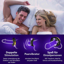 Laden Sie das Bild in den Galerie-Viewer, Penisring Vibrator Sex Spielzeug für die Männer Extrem -Cockring Penis Ring Sex Spielzeug für die Paare mit Einstellbare Größe,APP Fernbedienung Vibratorensets für Paare mit 10 Vibrations Penisringe.
