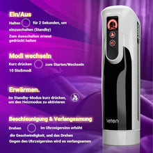 Laden Sie das Bild in den Galerie-Viewer, Elektrischer Masturbator für Männer, Realistische Masturbieren 10 Stoß &amp; Variabler Schwenk Beheizter Taschenmuschi Sex Toys, Blowjob Maschine Penis Stimulation Sex Spielzeug für die Männer Solo