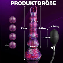 Laden Sie das Bild in den Galerie-Viewer, 27cm Monster Ovipositor XXL Dildo mit 4 Silikoneiern Alien Dragon Dildo | Fantasy Knot Dildo groß Anal Plug, Analdildos BDSM Analspielzeug Dildoschwanz für Männer Frauen Paare Gay