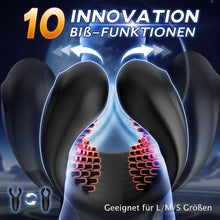 Laden Sie das Bild in den Galerie-Viewer, Masturbieren für Männer Masturbator Penis Trainer mit 10 Beißfunktion Sex Spielzeug für die Männer Handheld Penis Vibrator Masturbatoren mit 3D-Weichpartikel 10 Vibrationsmodi Männer Mastorbator