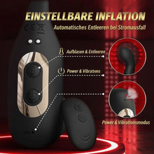 Laden Sie das Bild in den Galerie-Viewer, Analplug-Sexspielzeug für Männer mit automatischer Aufblasfunktion und 10 Vibrationsmodi, vibrierender Prostatamassager mit Penisring und Fernbedienung, 3-in-1-Sexspielzeug für Männer – Analdildo