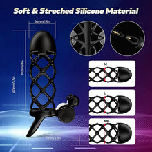 Laden Sie das Bild in den Galerie-Viewer, Penishülle Penisring Vibrator mit 10 Vibrationsmodi für Penis Klitoris G-Punkt, Silikon Penis Sleeve Cockring, Penismanschetten für Penisverlängerung Sex Spielzeug für die Männer Paare