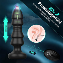 Laden Sie das Bild in den Galerie-Viewer, Anal Vibratoren Analvibrator, Buttplug mit 5 Teleskopmodi, Prostata Stimulator mit Fernsteuerung, Anal Butt Plug Dildo Vibrationen Sexspielzeug für Männer Frauen Paare (Dunkelschwarz)