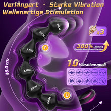 Laden Sie das Bild in den Galerie-Viewer, Flüssigsilikon Analplug Analkugeln mit 10 Vibrationsmodi Anal Dildo &amp; Analvibratoren für Männer und Frauen 36cm Sex Spielzeug für die Paare BDSM Dildo Anal Beads Prostata Stimulation Männer