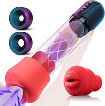 Laden Sie das Bild in den Galerie-Viewer, Penispumpe für Penisvergrößerung Elektrische Penis Pumpe Vakuumpumpe Sex Spielzeug für die Männer mit 3 Vakuum Trainingsmodi 6 Saugmodi,Taschenmuschi Masturbator Sex Toy mit 2 Silikonhülsen
