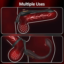 Laden Sie das Bild in den Galerie-Viewer, Vibrierender Penisring, Prostatamassagegerät, Analsexspielzeug, Analvibrator mit 9 Modi, Fernbedienung, vibrierender Analplug