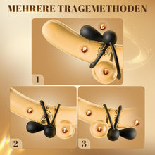 Laden Sie das Bild in den Galerie-Viewer, Penisring Vibrator mit 360° Verstellbar Klitorisstimulation, Verzögerter Doppel Penis Ring Sex Spielzeug für die Paare Männer Frau, Penisringe Erotisches Sexspielzeug für Paare Extrem Sex Toys