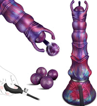 Laden Sie das Bild in den Galerie-Viewer, 27cm Monster Ovipositor XXL Dildo mit 4 Silikoneiern Alien Dragon Dildo | Fantasy Knot Dildo groß Anal Plug, Analdildos BDSM Analspielzeug Dildoschwanz für Männer Frauen Paare Gay