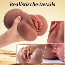 Laden Sie das Bild in den Galerie-Viewer, Masturbieren für Männer Masturbator - 2 in 1 Pocket Pussy Groß mit 3D Vagina Klitoris Anal Taschenmuschi Masturbatoren Doppelkanal Tragbare Erotik sex spielzeug für die männer solo