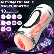 Laden Sie das Bild in den Galerie-Viewer, Elektrischer Masturbator Mann Cup Heizfunktion mit 10 Modi Masturbieren für Männer Sex Spielzeug für die Männer Soundfunktion Sexspielzeug Taschenmuschi Penis Masturbatoren Vibrator Blowjob