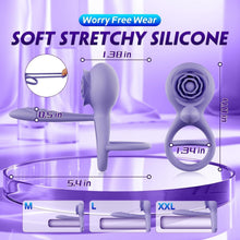Laden Sie das Bild in den Galerie-Viewer, Männlicher Penisring-Vibrator, Sexspielzeug für extremen Sex für Paare mit 9 Vibrationsmodi und Fernbedienung, Cockring-Vibrator Massage Cock Hoden Sexspielzeug für Männer