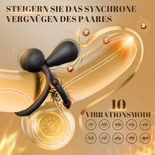 Laden Sie das Bild in den Galerie-Viewer, Penisring Vibrator mit 360° Verstellbar Klitorisstimulation, Verzögerter Doppel Penis Ring Sex Spielzeug für die Paare Männer Frau, Penisringe Erotisches Sexspielzeug für Paare Extrem Sex Toys